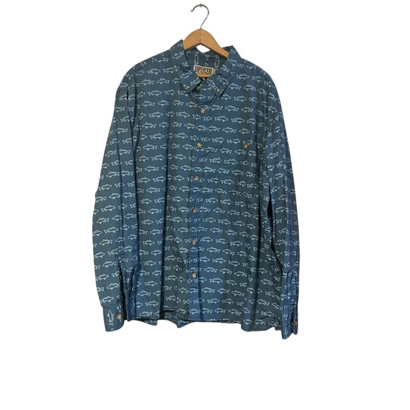 Duluth Trading Co Other - Duluth Trading Fish Print Button Down Long Sleeve Shirt Size 2XL